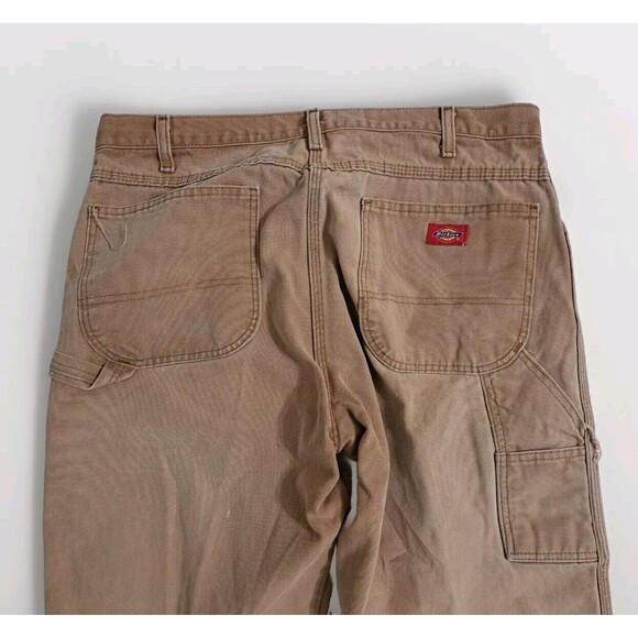 Vintage Dickies Men's 36x34 Carpenter Pants Brown Relaxed Fit Distressed Canvas - Picture 6 of 9